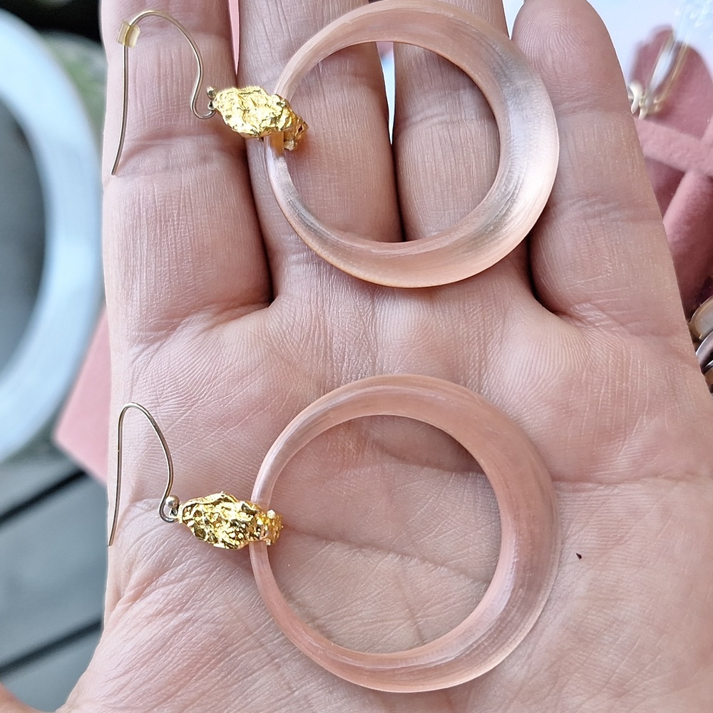 Alex Bittar Lucite Hoop Pink Earrings